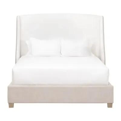 James 2-Tone Wingback Bed - Performance Linen - White