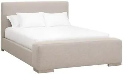 Winnie Platform Bed - Performance Jute Boucle - Beige, Upholstered