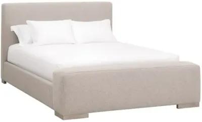 Winnie Platform Bed - Performance Jute Boucle - Beige, Upholstered