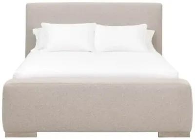 Winnie Platform Bed - Performance Jute Boucle - Beige, Upholstered