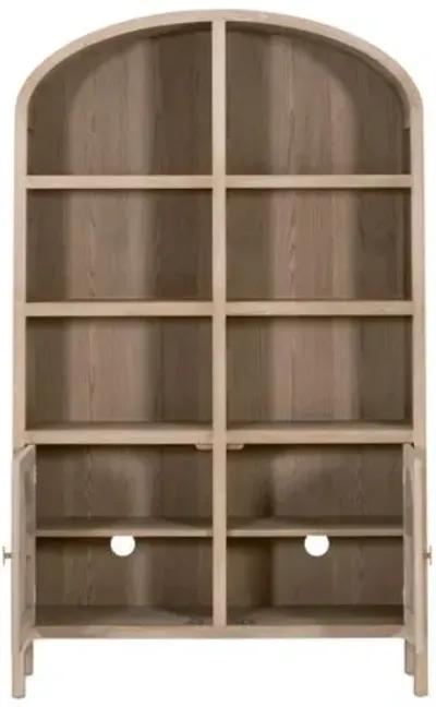 Winnie Cane Storage Bookcase/Cabinet - Smoke Gray - Brown