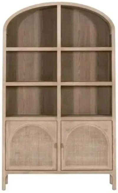 Winnie Cane Storage Bookcase/Cabinet - Smoke Gray - Brown