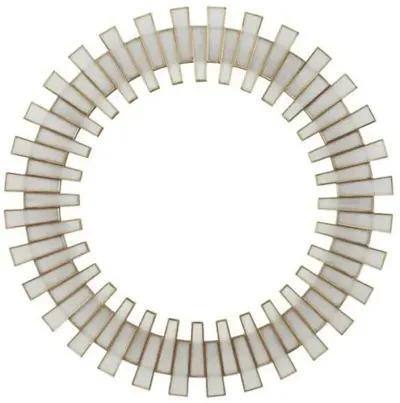 Glasdele Round Mirror - Antique Brass - Currey & Company - White