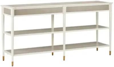 Aster Console Table - Off White/Fog/Polished Brass - Currey & Company - Ivory