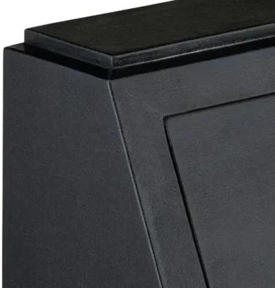 Verona Secretary Desk - Lacquered Black Linen/Champagne - Currey & Company