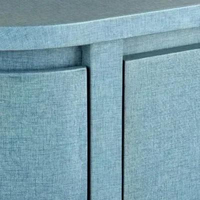 Briallen Demilune Cabinet - Lacquered Blue Linen - Currey & Company