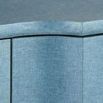 Maya Credenza - Lacquered Blue Linen - Currey & Company