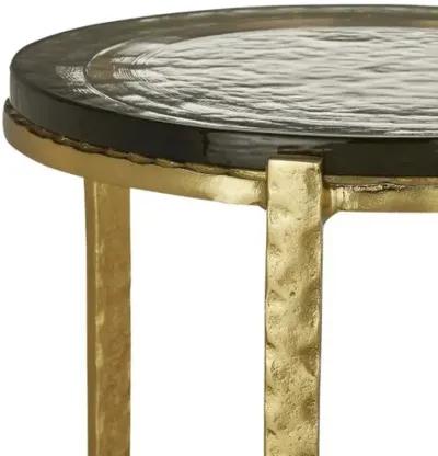 Acea Cast Glass Accent Table - Currey & Company - Gold - 18.5Hx15D in