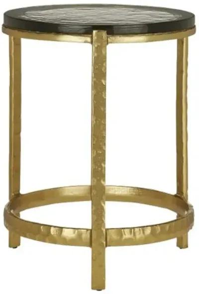 Acea Cast Glass Accent Table - Currey & Company - Gold - 18.5Hx15D in