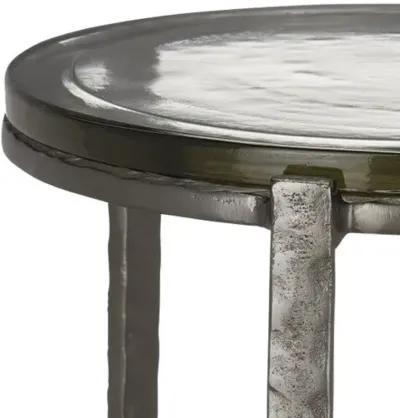 Acea Cast Glass Accent Table - Currey & Company - Gray - 18.5Hx15D in