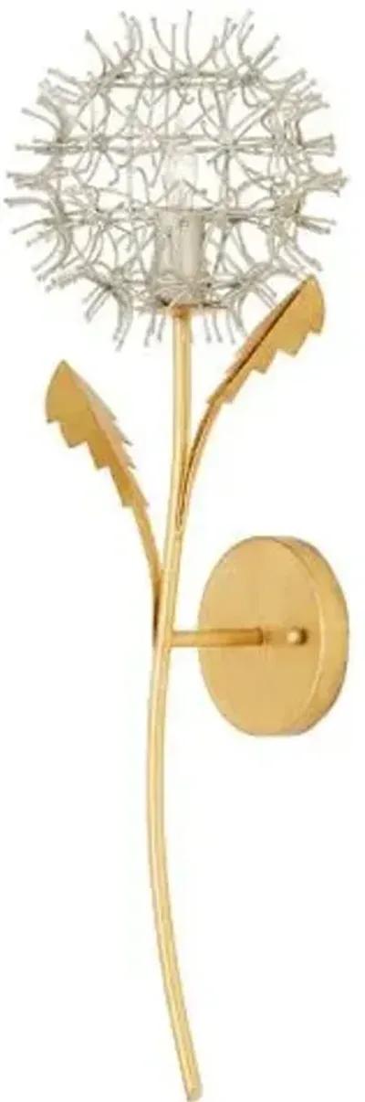 Dandelion Wall Sconce - Silver/Gold - Currey & Company