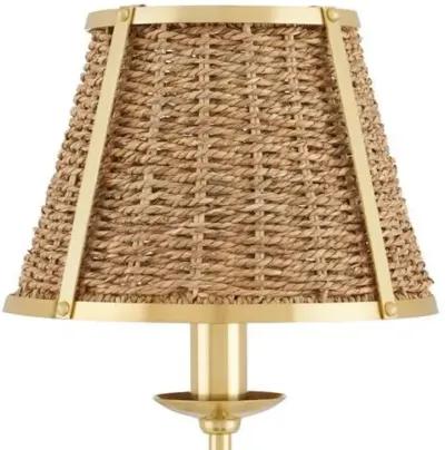 Deauville Plug-in Table Lamp - Polished Brass/Natural Seagrass - Currey & Company - Brown