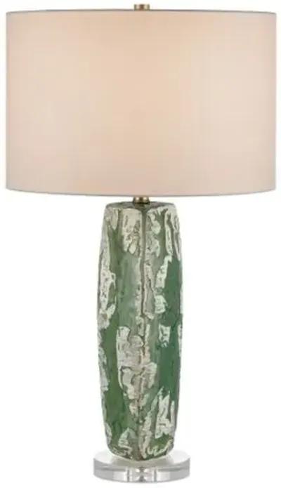 Zowan Table Lamp - Green/Cream - Currey & Company