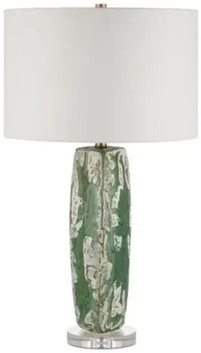 Zowan Table Lamp - Green/Cream - Currey & Company