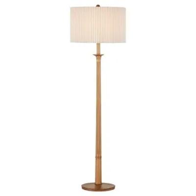 Mitford Wood Plug-in Floor Lamp - Natural - Currey & Company