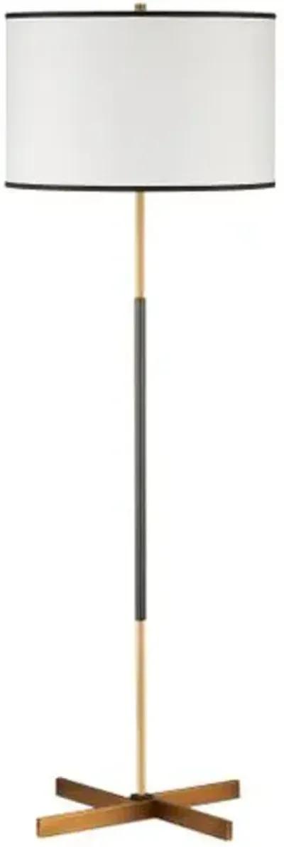 Willoughby Plug-in Floor Lamp - Brass/Oil Rubbed Bronze - Currey & Company