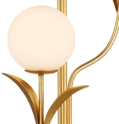 Rossville Floor Lamp - Gold/Frosted White - Currey & Company