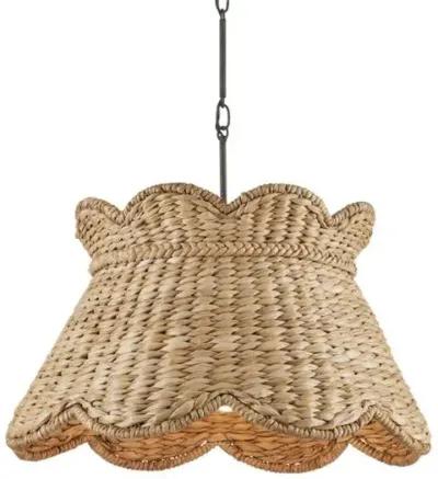 Annabelle Scallop Pendant - Natural/Molé Black - Currey & Company - Brown