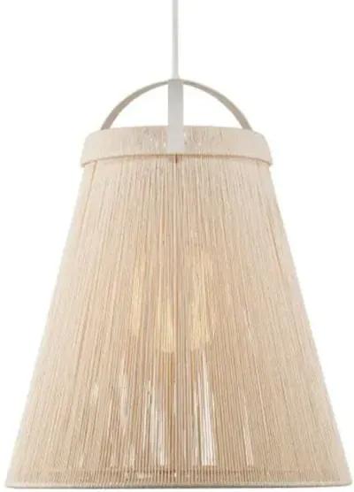 Parnell Abaca Rope Pendant - Currey & Company - White