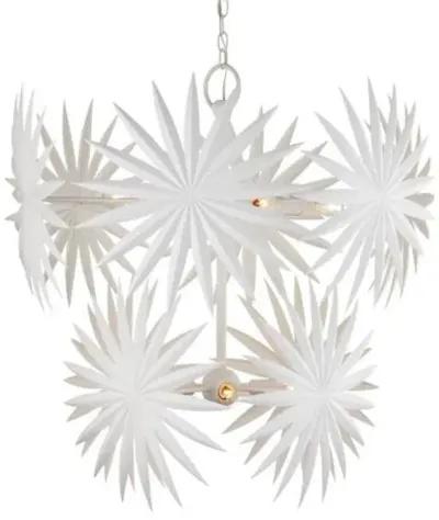 Bismarkia Chandelier - Gesso White - Currey & Company