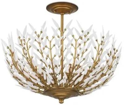 Magnum Opus Semi-Flush Mount - Brass/White - Currey & Company - Gold