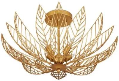 Leaflace Semi Flush Mount - Gold - Currey & Company