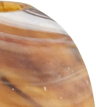 Set of 2 Desert Storm Vases - Dark Amber Swirl - Currey & Company - Brown