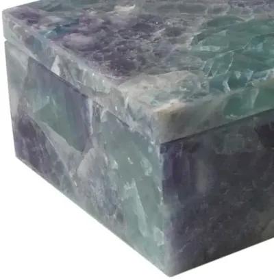 Fluorite Box - Natural - Currey & Company - Blue