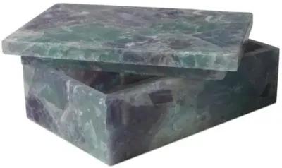 Fluorite Box - Natural - Currey & Company - Blue