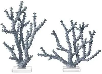 Set of 2 Coral Objects - Blue - Currey & Company