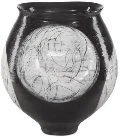 Nakamura Vase - Black/Light Gray - Currey & Company