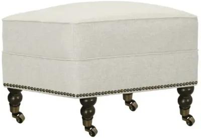 Margot Linen-Blend Ottoman - Beige