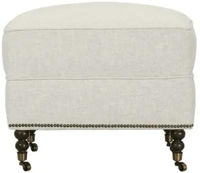 Margot Linen-Blend Ottoman - Beige