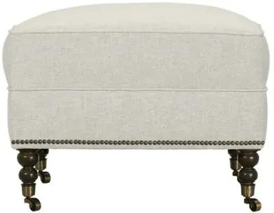 Margot Linen-Blend Ottoman - Beige