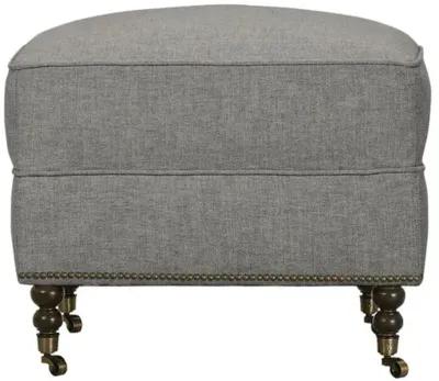 Margot Linen-Blend Ottoman - Gray