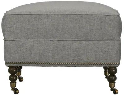 Margot Linen-Blend Ottoman - Gray