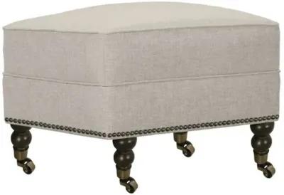 Margot Linen-Blend Ottoman - Gray