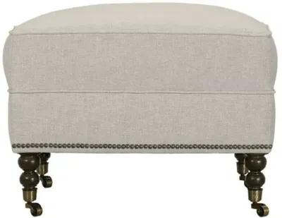 Margot Linen-Blend Ottoman - Gray