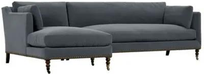 Margot Velvet Sectional Chaise - Gray - Comfortable, Sturdy, Stylish