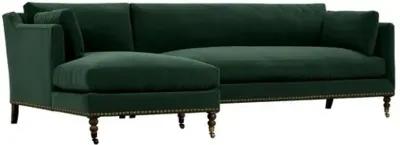 Margot Velvet Sectional Chaise - Green - Comfortable, Sturdy, Stylish