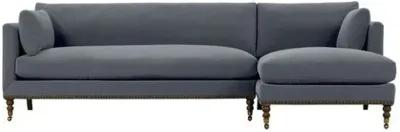 Margot Velvet Sectional Chaise - Gray - Comfortable, Sturdy, Stylish