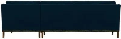 Margot Velvet Sectional Chaise - Blue - Comfortable, Sturdy, Stylish