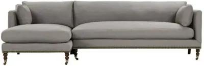 Margot Linen-Blend Sectional Chaise - Gray - Comfortable, Sturdy, Stylish