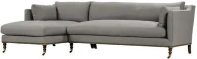 Margot Linen-Blend Sectional Chaise - Gray - Comfortable, Sturdy, Stylish