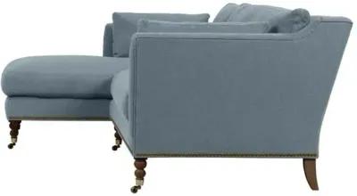 Margot Linen-Blend Sectional Chaise - Blue - Comfortable, Sturdy, Stylish