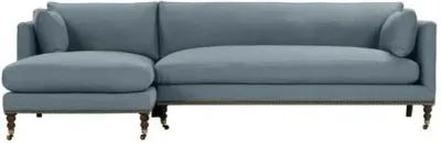 Margot Linen-Blend Sectional Chaise - Blue - Comfortable, Sturdy, Stylish