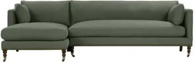 Margot Linen-Blend Sectional Chaise - Green - Comfortable, Sturdy, Stylish