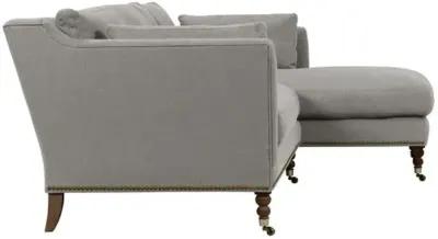 Margot Linen-Blend Sectional Chaise - Gray - Comfortable, Sturdy, Stylish