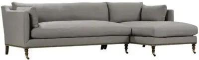 Margot Linen-Blend Sectional Chaise - Gray - Comfortable, Sturdy, Stylish