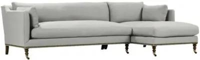 Margot Linen-Blend Sectional Chaise - Gray - Comfortable, Sturdy, Stylish